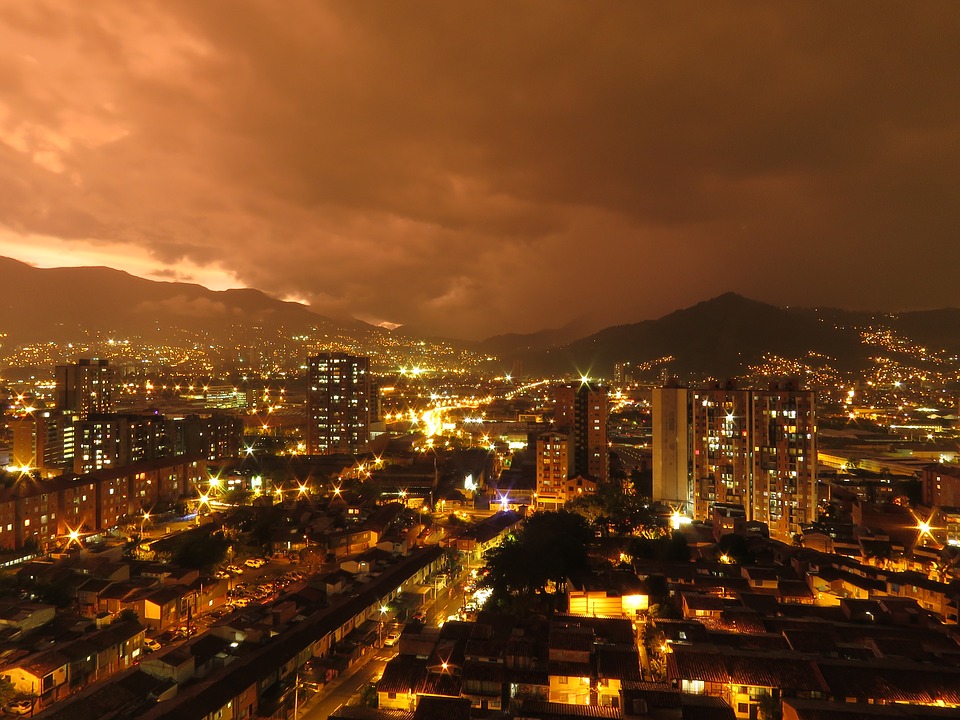 Medellin City Urban Landscape Sunset Medellin 2343953
