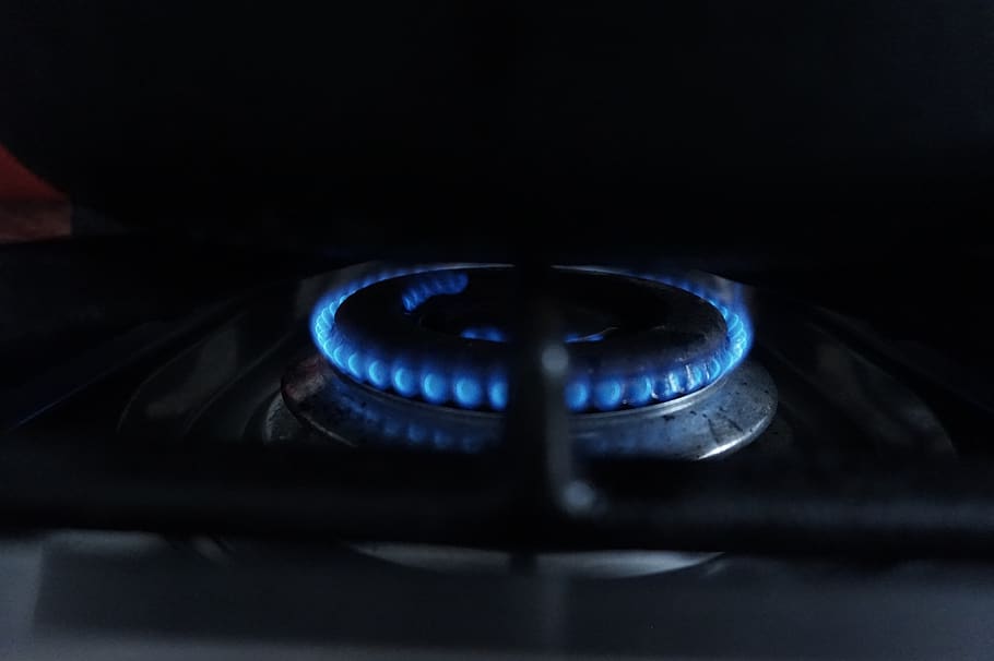 Fire Gas Blue Flames Stove Heat