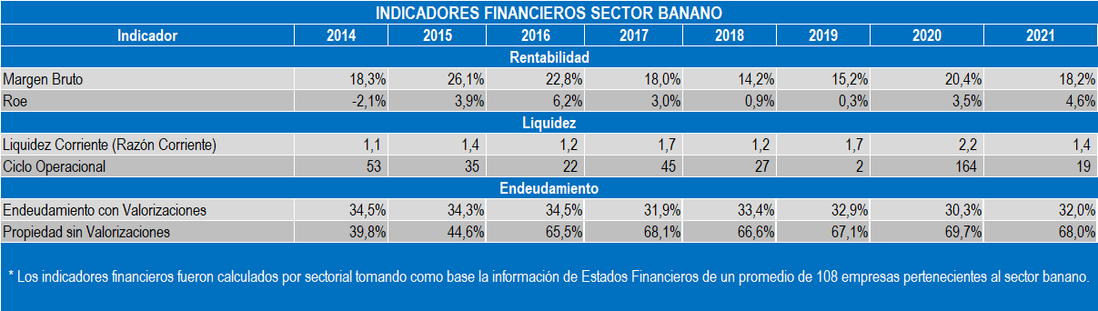 Indicadores Banano 2022
