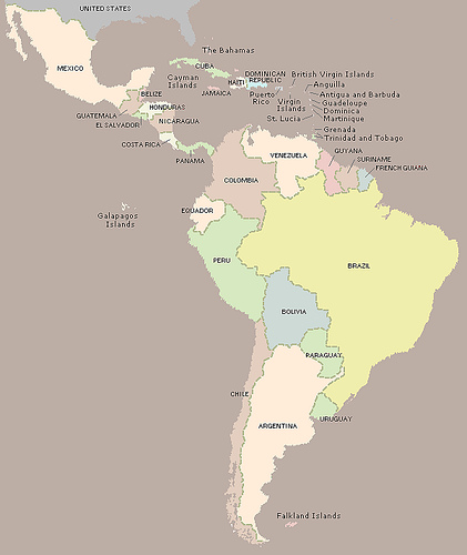 America Latina Mapa